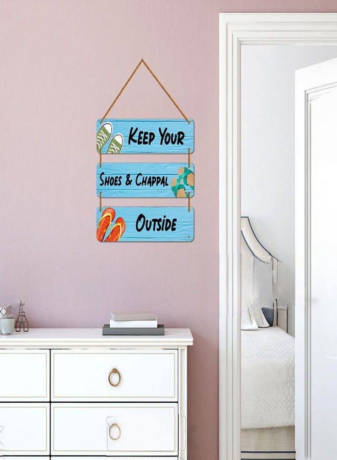 WallDaddy Decorative Wooden Printed Wall Hanger | Wall Decor Hangings | Wall Decorative Showpiece | Wall Decor for Living Room | Wooden Wall Hangings Home.Funky Slogan Keep Your Shoes 30x30 Cm. - Image 4